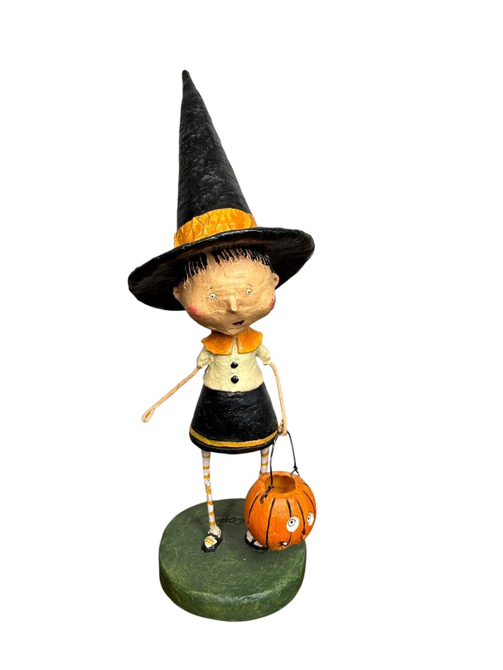 Lori Mitchell Halloween Witchy Hazel with Pumpkin 10" Whimsical Figurine Decor